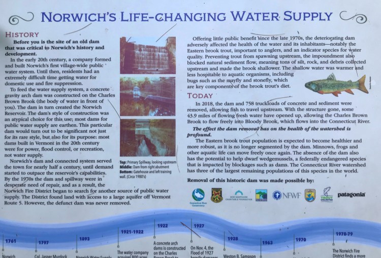 Sign explaining the history of the water supply
